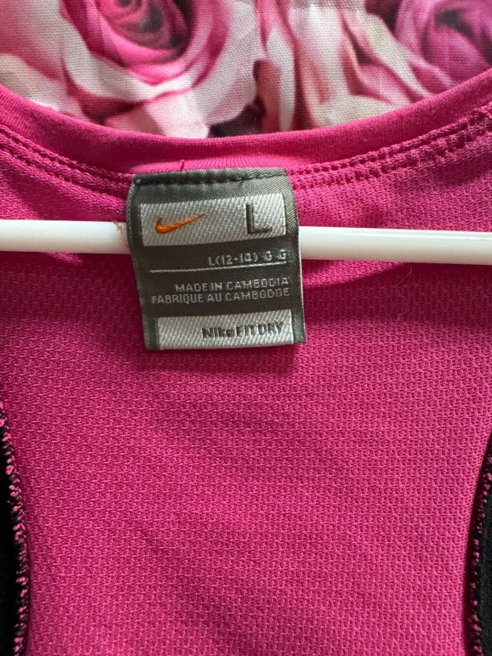 Vintage Nike Pink Racerback Tank Top with Black Trim